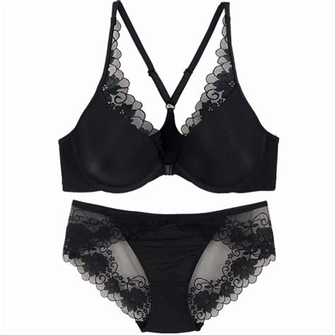 ENSEMBLE LINGERIE Femme Dentelle Froncee KJEHOME Noir Tissu Respirant Maintien Parfait