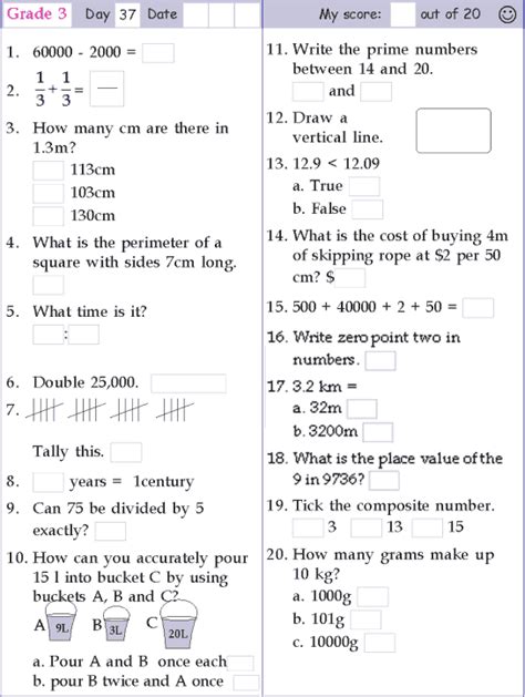 Grade 3 Mental Math Worksheets