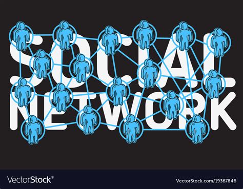 Social network design with connection between Vector Image