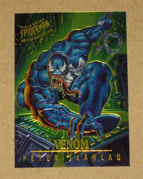 Spider Man Fleer Ultra 1995 Masterpieces Web Card 9 Venom EX