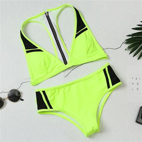 Bikini Kad Nlar Siyah Mayo Yeni Seksi Push Up Mayo D K Bel Mayo Halter Bikini Y Zmek