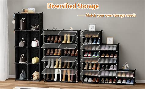 Homidec Shoe Rack X Tier Shoe Storage Cabinet Pair Plastic Shoe