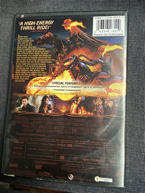 Ghost Rider Dvd Widescreen 2007 Nicolas Cage Eva Mendez Like New