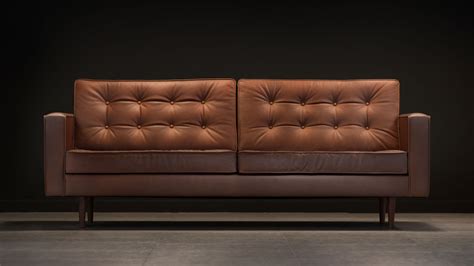 Modern Brown Leather Sofa