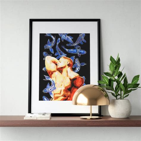 Male Nude Fish Print Art Giclee Print Gay Interest Erotic Etsy
