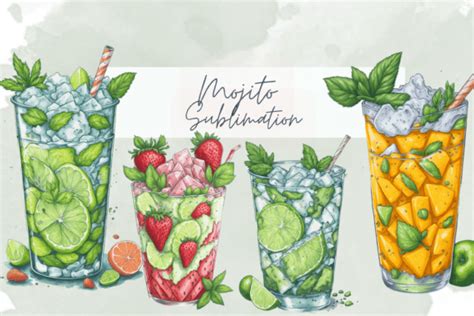 Mojito Watercolor Color Sublimation Graphic By Iampaulrose Creative