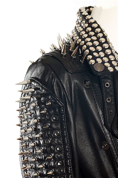 Studs And Spikes Studded Leather Jacket By Customduo