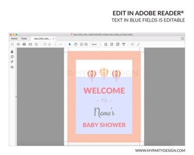 Hot Air Balloon Girl Baby Shower Printable Diaper Raffle Tickets And Sign My Party Design