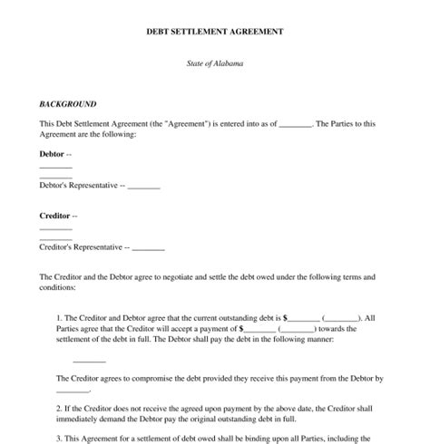 Settlement Agreement Letter Template