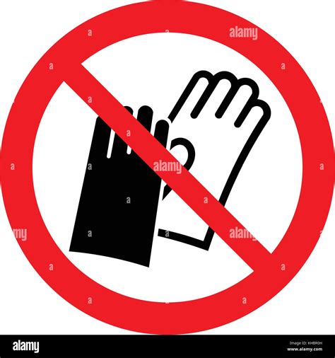 Do not wear gloves, no gloves, prohibition sign, vector illustration ...