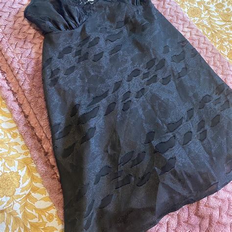 Black Slip Mini Dress Lingerie Lace And Embellished Depop