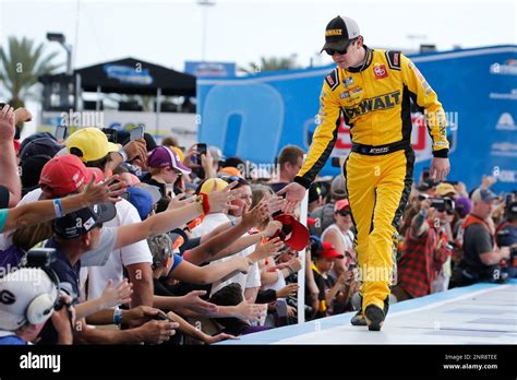 Driver Erik Jones Greets Fans On The Drivers Introduction Ramp Before