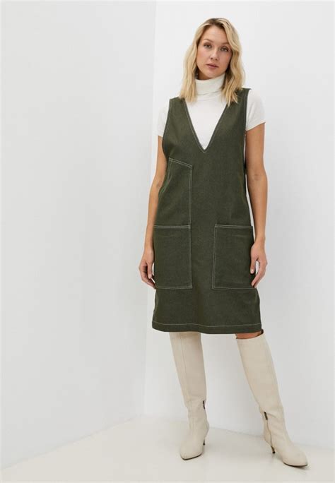 Сарафан Модный дом Виктории Тишиной, цвет: хаки, MP002XW0L86S — купить ...