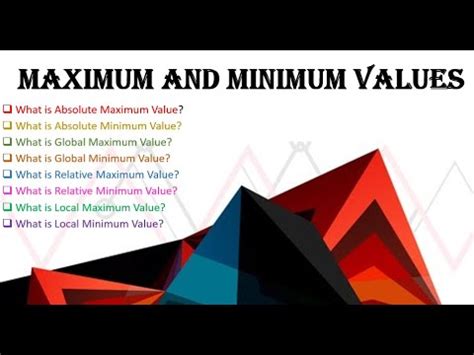 Maximum And Minimum Values Of The Function Maxima And Minima Of