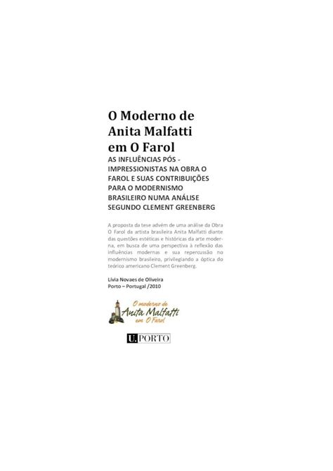 Pdf O Moderno De Anita Malfatti Em A Obra O Farol Per Odo De