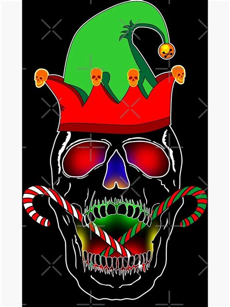 Skull Christmas Elf Poster For Sale By Korvus78 Redbubble