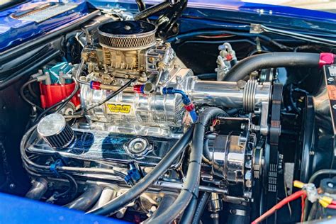 Engine Of A Vintage Hot Retro Car Chevrolet Chevelle Editorial Photo Image Of Street Cowl