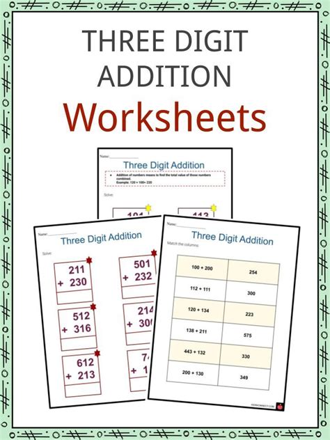 Three Digit Addition Worksheets 3 Digit Addition With Regrouping