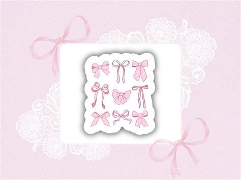 Pink Bows Sticker Girly Girl Sticker Waterbottle Sticker Waterproof