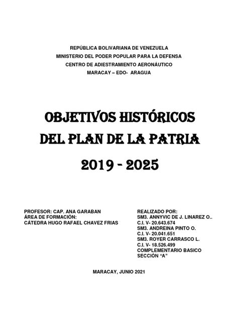 Módulo Iv Chc Plan De La Patria Grupal Pdf