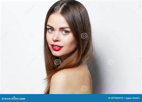Girl With Naked Back Bare Shoulders Attractive Look Stock Image Image