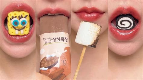 Asmr Spongebob Chocolate Ice Cream Marshmallow Mukbang Youtube