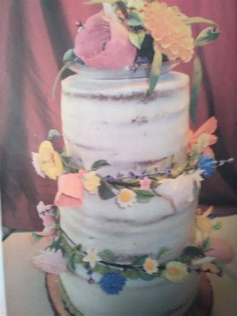 Naked Cake With Gum Paste Flowers R Cakedecoratingskills