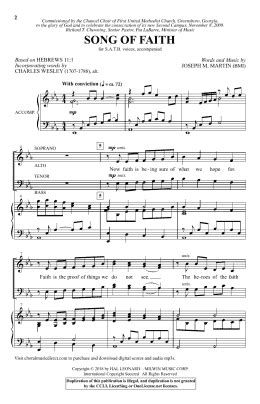 Song Of Faith SATB Choir Print Sheet Music Now