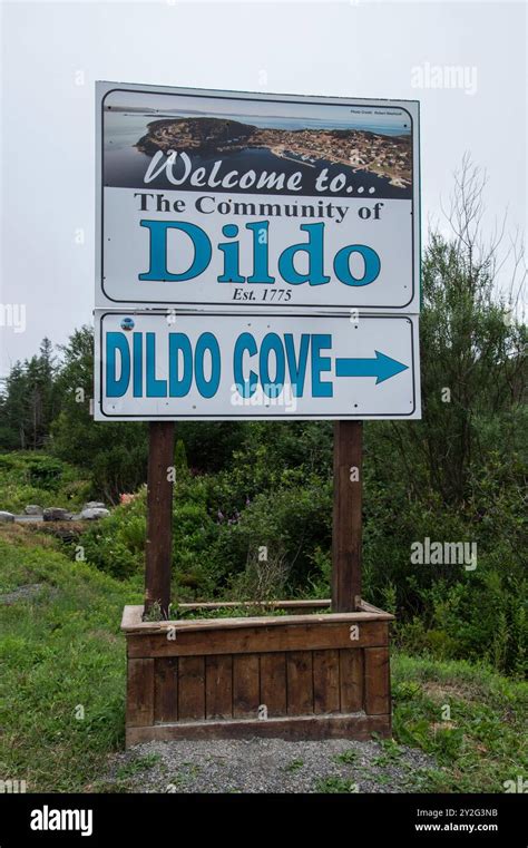 Welcome To The Community Of Dildo Sign On NL 80 In Newfoundland