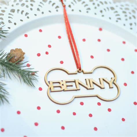 Personalized Dog Bone Christmas Ornament Custom Dog Ornament Etsy