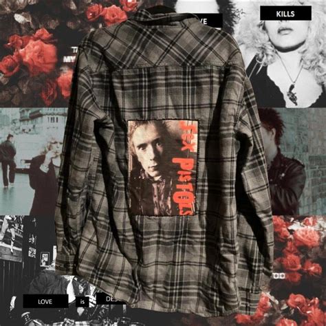 Sex Pistols Johnny Rotten Inspired Flannel Handmade Depop