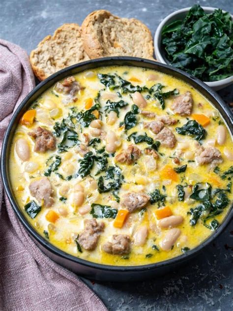 Kale And White Bean Sausage Soup Skinny Spatula