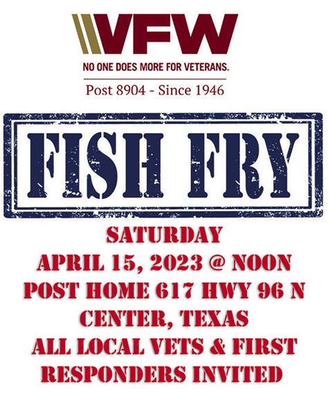 Vfw Fish Fry Hosting Veterans First Responders Center Light And Champion