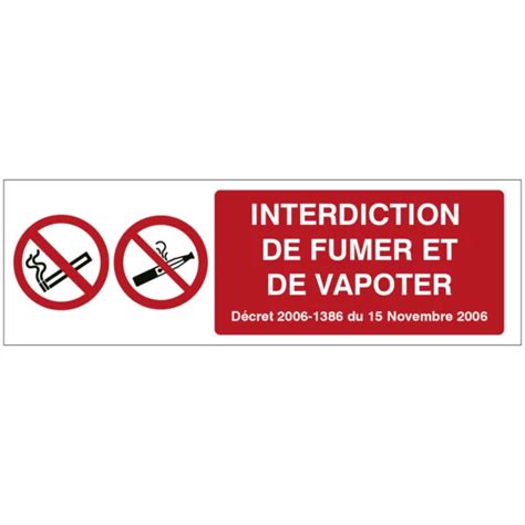 Panneau Interdiction de Fumer et Vapoter