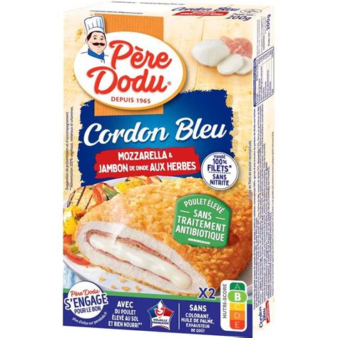 Cordon bleu mozzarella et jambon de dinde aux herbes Père Dodu 200 g