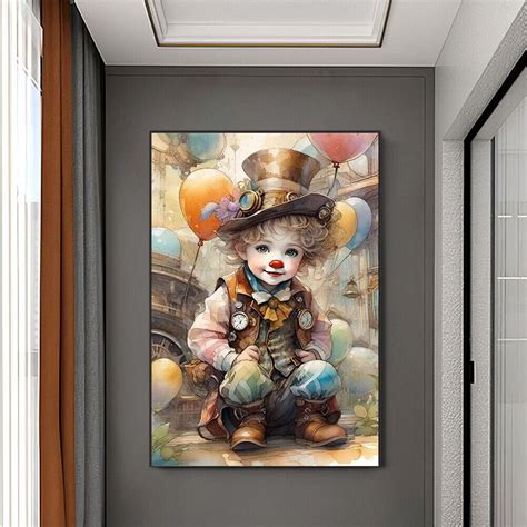 D Diy Full Square Drill Diamond Painting Clown Kit Home Decor Art