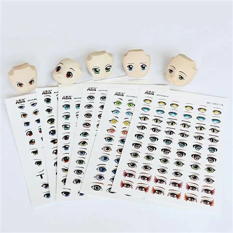 19 Styles Eyes Sticker For Doll Paster Face Polymer Clay Decals Water