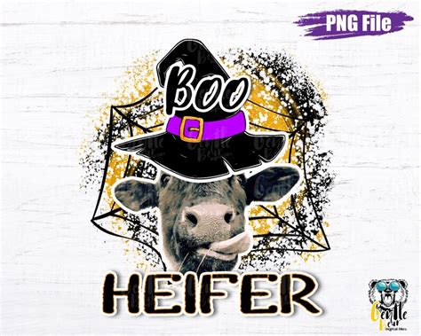 Boo Heifer Sublimation Png Cow Png Halloween Sublimation Etsy M Xico