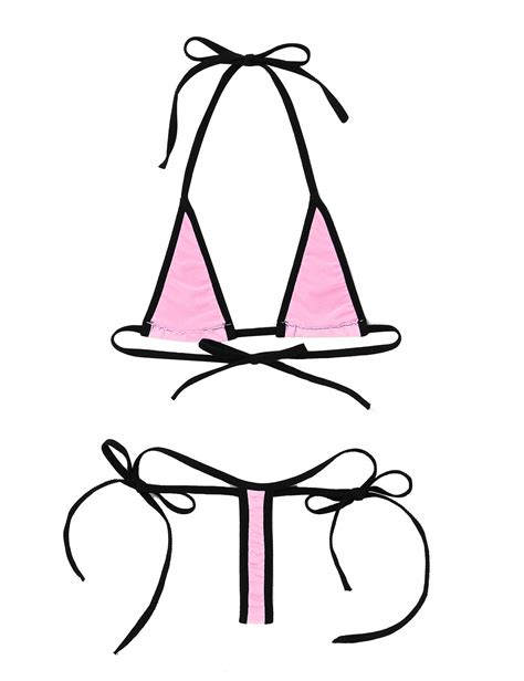 Sexy Women S Micro Bikini Swimsuit Set Bra Top G String Lingerie Underwear Ebay