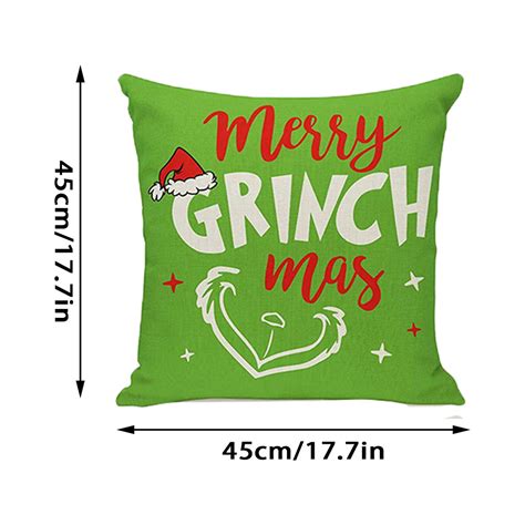 Gasue Grinch Christmas Decorations 4pcs G Rinch G Rinch 45x45cm Christmas Print Pillowcase For