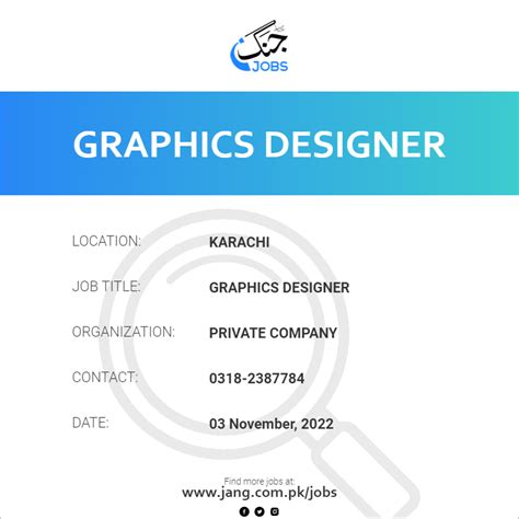 Graphics Designer Job Private Company Jobs In Karachi 54407