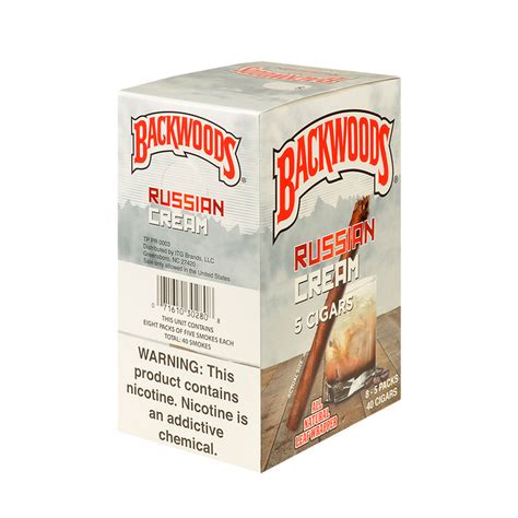 Backwoods Russian Cream Cigars 8 Packs Of 5 Tobacco Stock