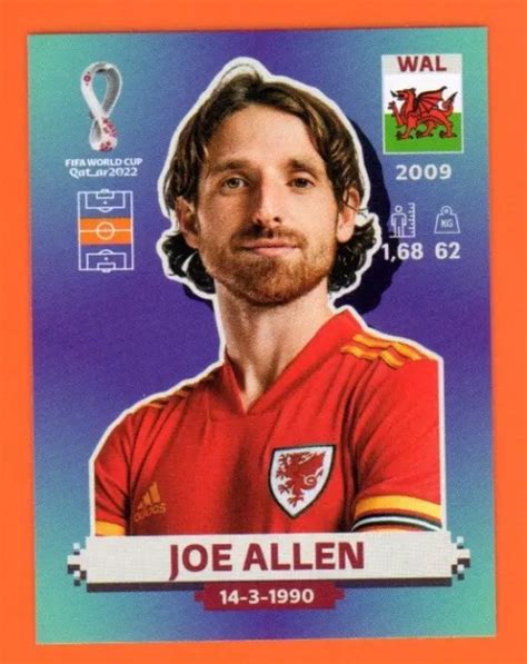 PANINI FIFA WORLD Cup QATAR 2022 WAL 12 Joe ALLEN Wales Sticker 0 89