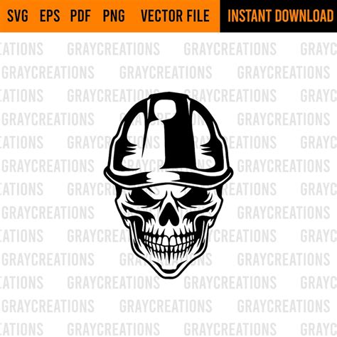 Skull With Hard Hat Svg Construction Svg Engineer Svg Construction T