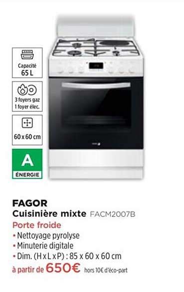 Promo Cuisini Re Mixte Fagor Facm B Chez Pulsat Icatalogue Fr