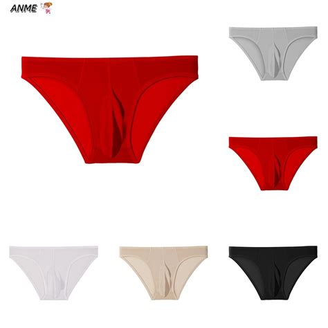 ANE Sexy Mens Lingerie Ice Silk Elephant Nose Pouch Briefs Thong Panties Underwear Shopee