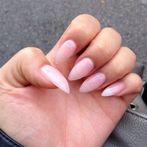 Nails Acrylic Nature Nude Stiletto Almond Shape Stilleto N Gel Fingern Gel N Gel