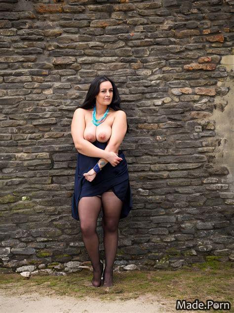 Porn Image Of Saggy Tits Photo Brunette Full Shot Fairer Skin Silk Created By AI