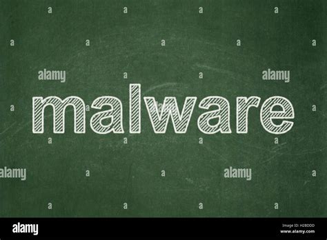 Security Concept Malware On Chalkboard Background Stock Photo Alamy