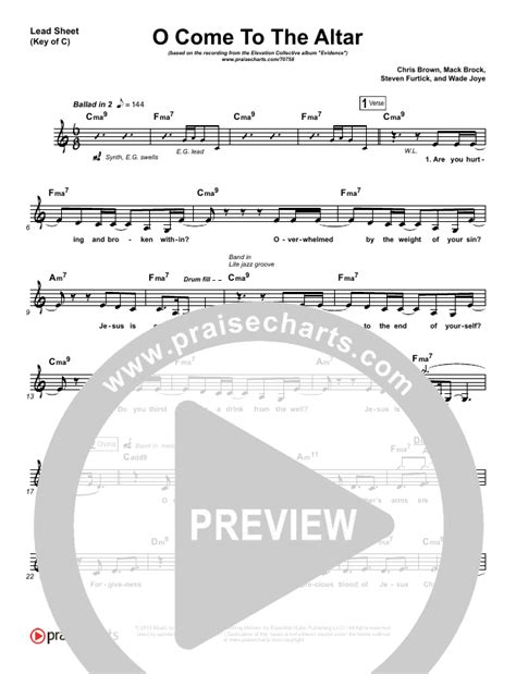 O Come To The Altar Sheet Music PDF Elevation Collective Chris Brown